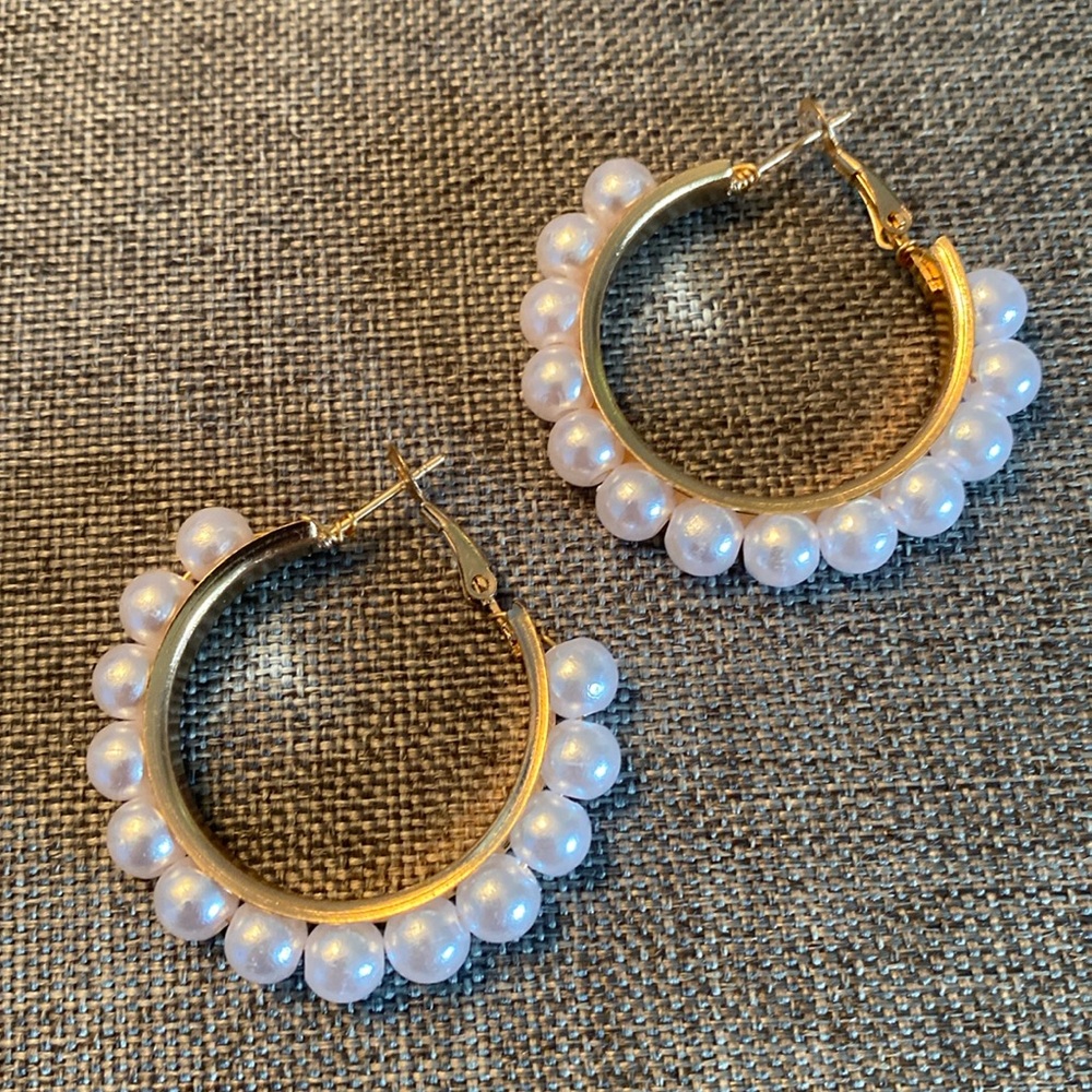 Pearl Hoop Earrings